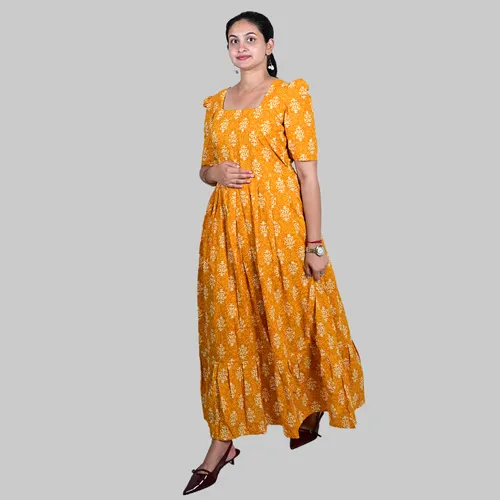 yellow layer kurti